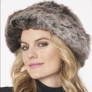 Parkhurst Faux Fur Hat - Brown and Gray
